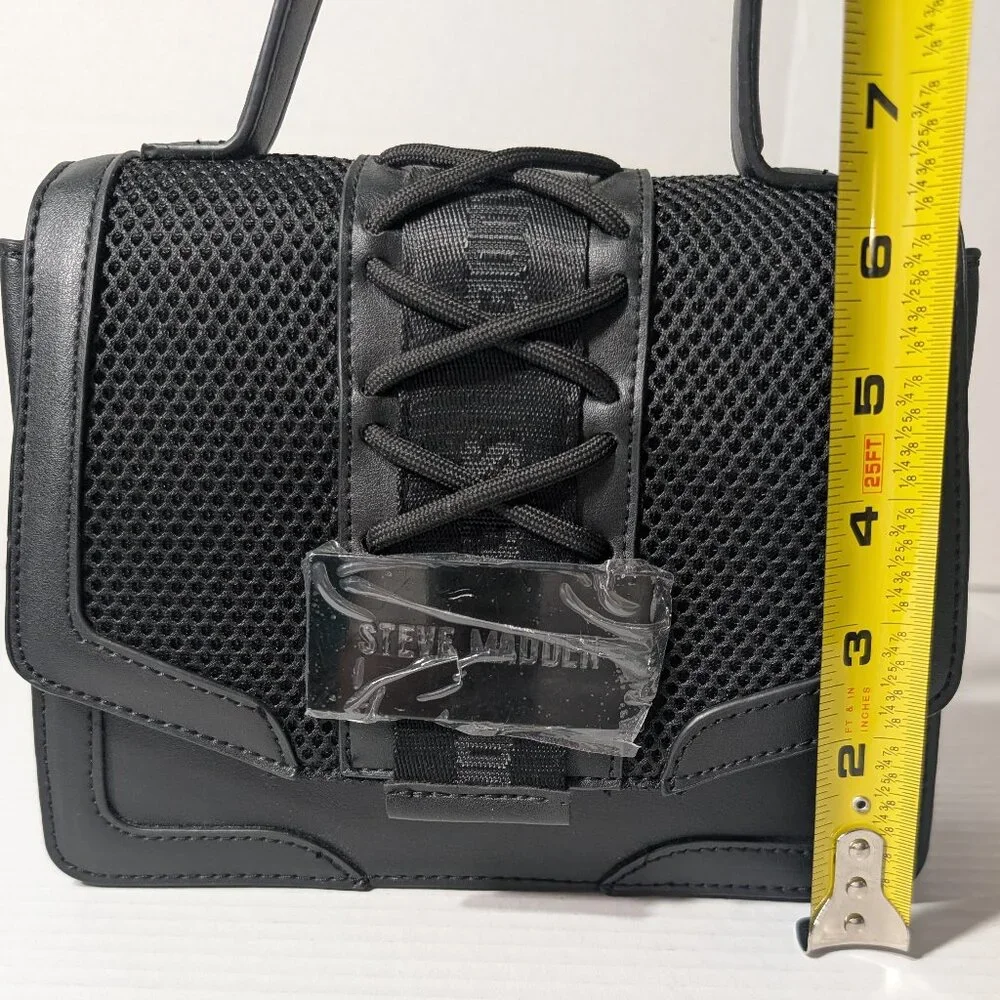 Steve Madden - leather black small purse with removable strap - New - Picture 11 of 12